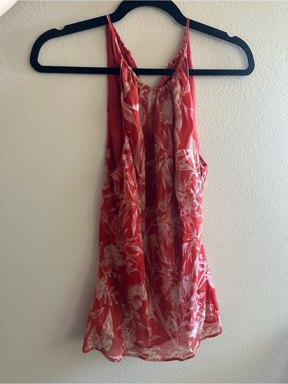 Ann Taylor Coral Floral Halter Camisole